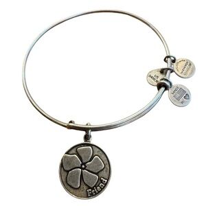 Alex and Ani Silver Friend Floral Charm Bracelet